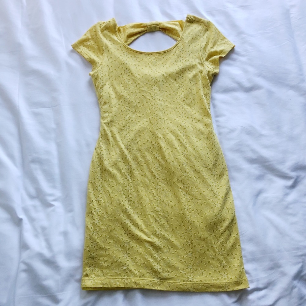Forever 21 Yellow Eyelet Minidress